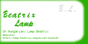 beatrix lamp business card